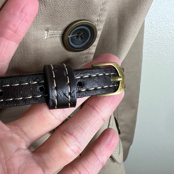 Ann Taylor LOFT Belted Jacket Medium Petite Womens Safari Utility Cargo Khaki - Picture 6 of 9